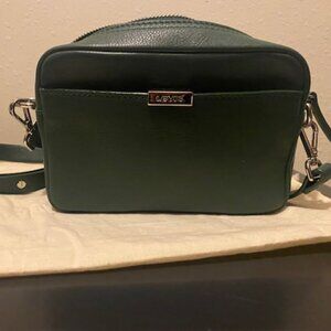 Levi's Small Leather Camera Shoulder Bag with Silver Hardware